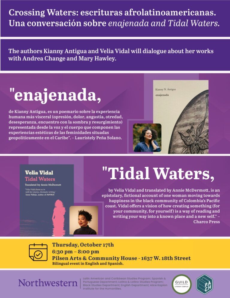 Juntando Orillas: escrituras afrolatinoamericanas. Una conversación sobreenajenada and Tidal Waters.